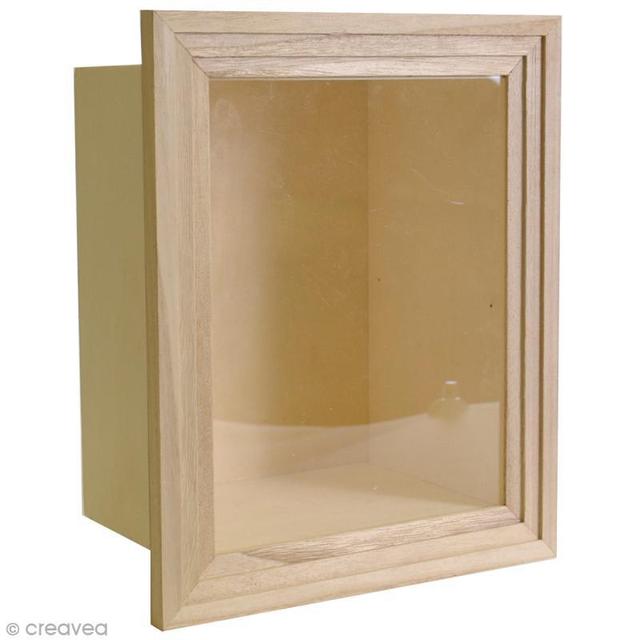 Vitrine en bois à décorer - 28,5 x 23,5 cm