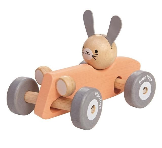 Lapin bolide de course pastel