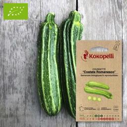 Sachet de graines bio à semer - Courgette Costata Romanesco