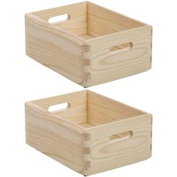 Caisse en bois de rangement (Lot de 2)