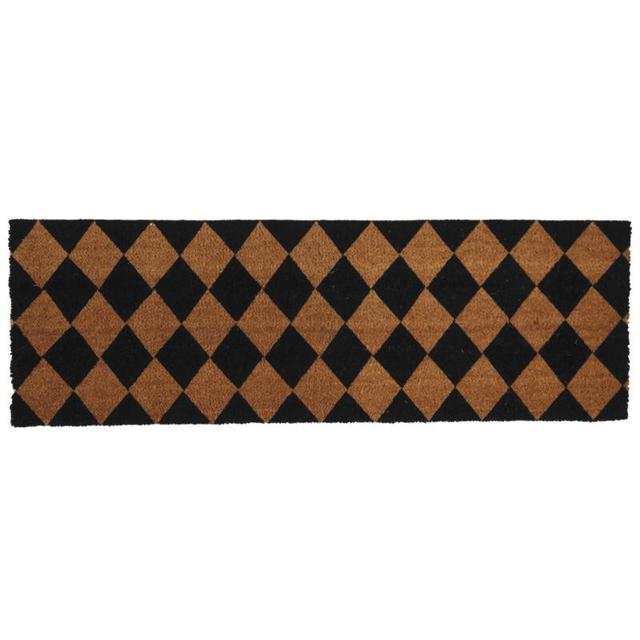 Paillasson coco motif damier 40 x120cm