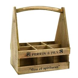 Porte-bouteilles en bois vieilli 30 cm