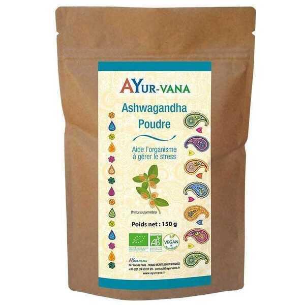 Ashwagandha en Poudre 150g Ayur-Vana BIO et VEGAN