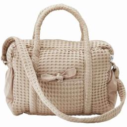 Sac à langer en coton gaufré Beige