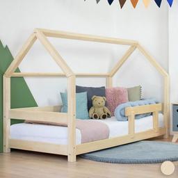 Lit cabane enfant bois massif Gris - 90 x 160 cm