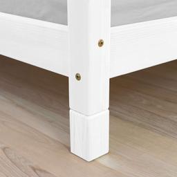 4 Pieds réhausseurs de lit - blanc 10 cm pour largeur lit 120 cm