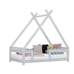 Lit cabane enfant TAHUKA 80 x 160 gris clair