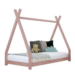 Lit tipi enfant NAKANA 80 x 160 rose pastel