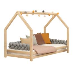 Lit cabane enfant FUNNY 90 x 200 bois naturel