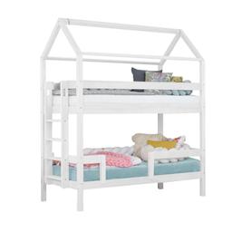 Lit superposé cabane MONTY 242 cm blanc