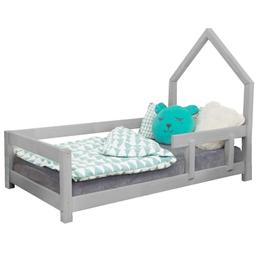 Lit cabane enfant POPPI 80 x 160 gris clair 1