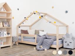 Lit cabane enfant en bois massif Naturel vernis - 120 x 190 cm