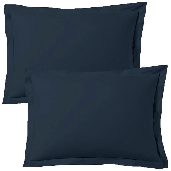 Lot de 2 taies d'oreiller 50x70 cm satin de coton