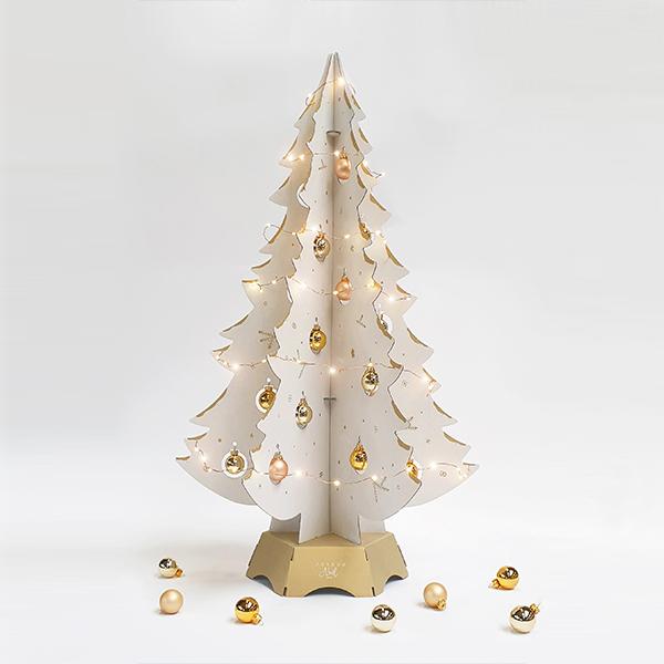 Sapin de Noël eco-responsable / coul. blanche / 80cm de haut