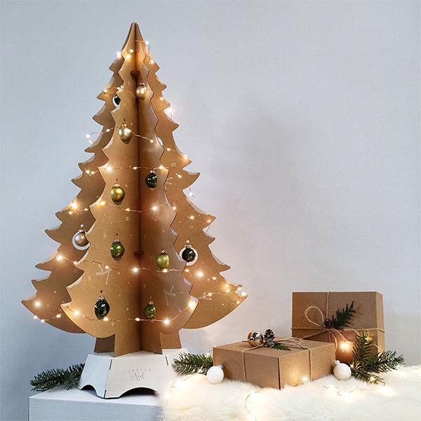 Sapin de Noël eco-responsable / coul. naturelle  / 80cm de haut