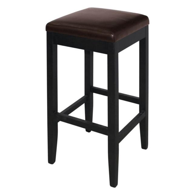 Tabouret de Bar Haut en Simili Cuir Marron Foncé - Lot de 2 - Bo