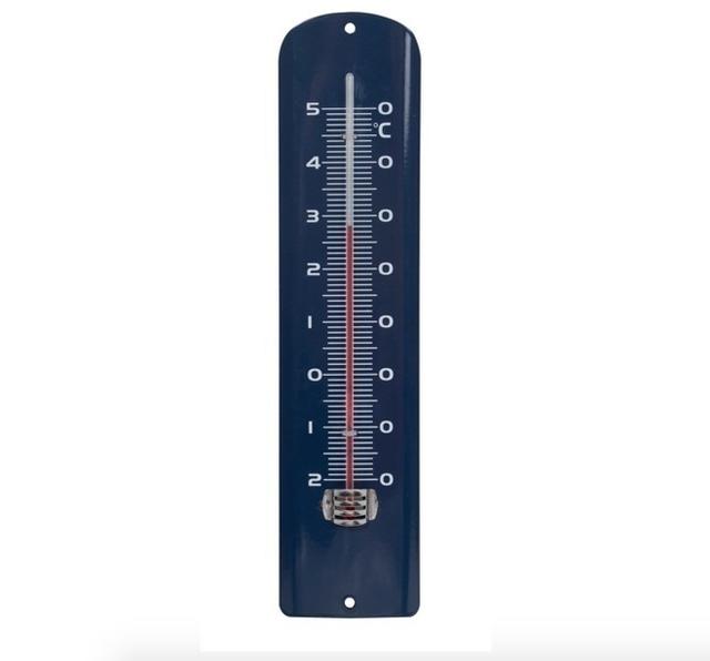 Thermomètre de jardin métal bleu roi 30 cm