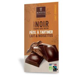 Chocolat noir fourré pâte à tartiner lait et noisettes 100g