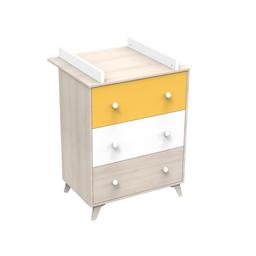 Commode à langer 3 tiroirs en mélamine beige clair