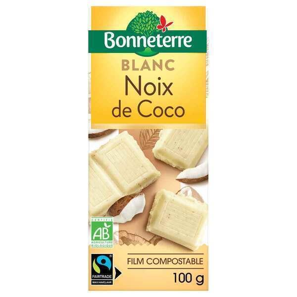 Tablette chocolat blanc à la noix de coco 100g