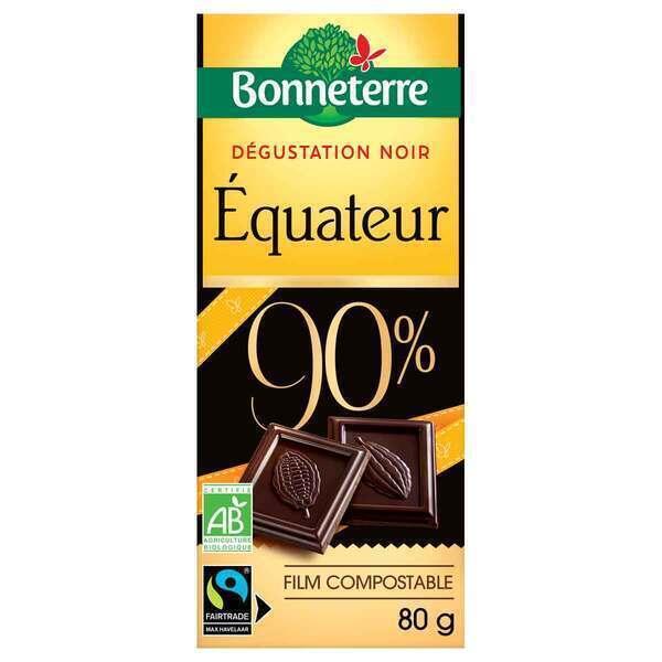 Tablette chocolat Origine noir Equateur 90% 70g