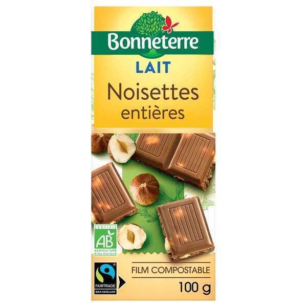 Tablette chocolat Lait noisettes entières 100g