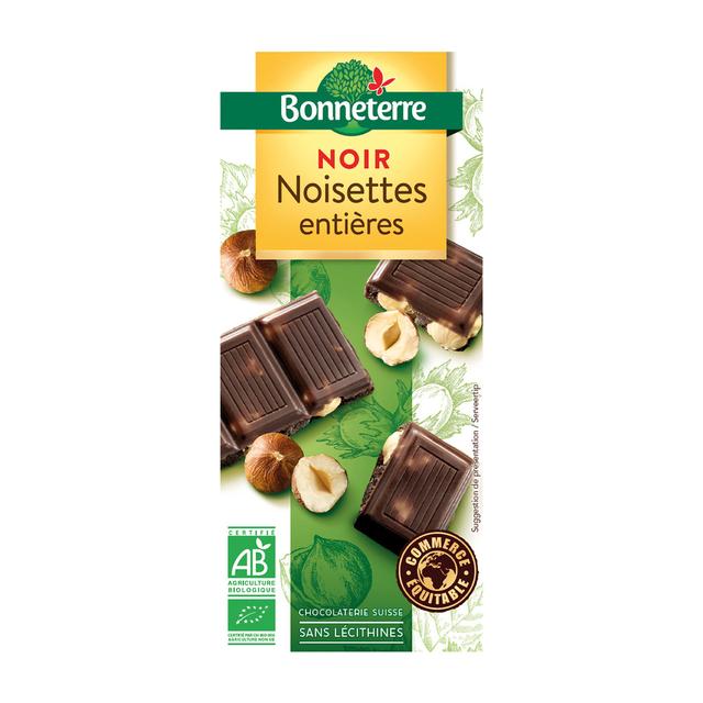 Tablette chocolat noir noisettes entières 200g