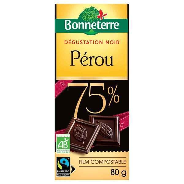 Tablette chocolat Noir Séléction Perou 75% 80g