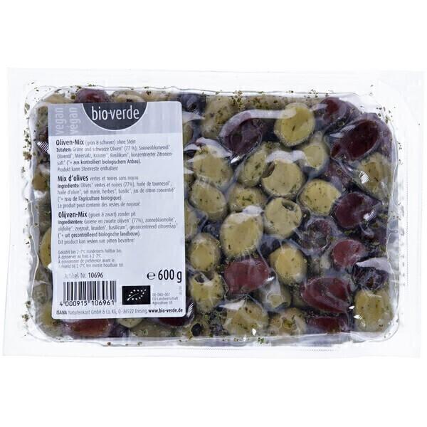 Mix olives vertes et noires sans noyau 600g