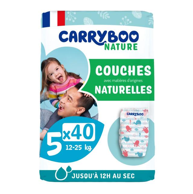 40 Couches écologiques chou avec voile naturel T5 (12-25kg)