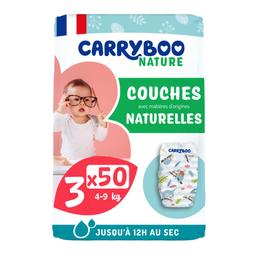 50 Couches écologiques chou - voile naturel T3 (4-9kg)