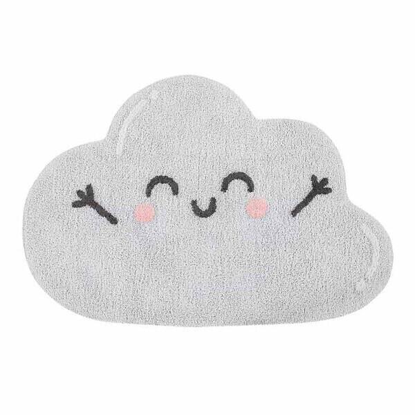 Tapis coton enfant - forme nuage - 85 x 120 cm