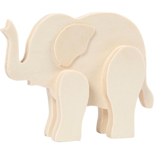 Figurine Eléphant en bois à décorer - 16 x 12 cm