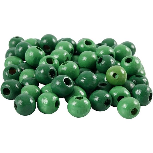 Perles en bois - Vert - 12 mm - 40 pcs