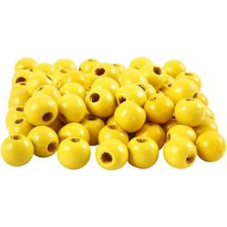 Perles en bois - Jaune - 10 mm - 70 pcs