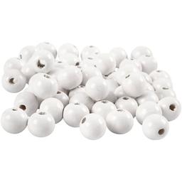 Perles en bois - Blanc - 12 mm - 40 pcs