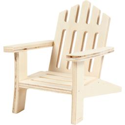 Chaise de jardin miniature en bois - 7,5 x 9 cm