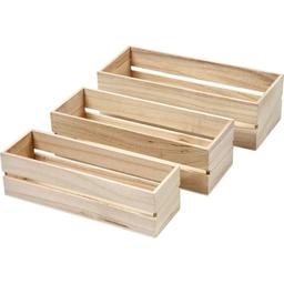 Set de cagettes en bois - 22 à 25 cm - 3 pcs