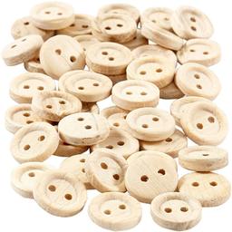 Boutons en bois - 11 mm - 50 pcs