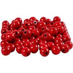 Assortiment de perles en bois 8 mm - Rouge  - 80 pcs