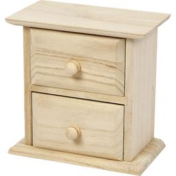 Petite commode en bois - 2 tiroirs - 13 x 7,5 x 13 cm