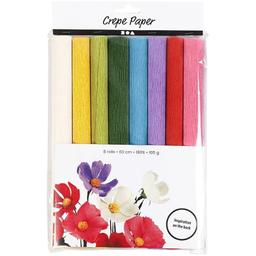 Assortiment de papier crépon - Couleurs classiques - 25 x 60 cm