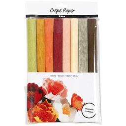 Assortiment de papier crépon - Couleurs pastel automnales - 25 x