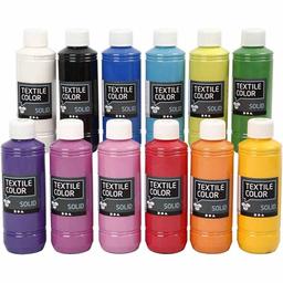 Assortiment peinture textile Opaque - 12 x 250 ml