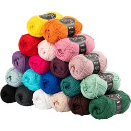 Assortiment de pelotes de fil de coton - 50 g - Oeko-Tex Cotton