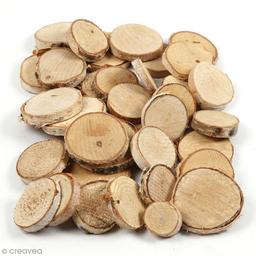 Rondelles de bois décoratives - 25 à 45 mm - 600 g