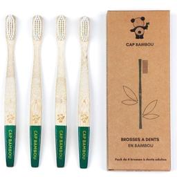 Brosses à dents adulte en bambou x4 MEDIUM