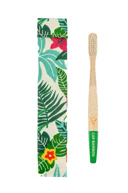 BROSSE A DENTS ADULTES X 1 VERT DANS POCHON MADE IN FRANCE