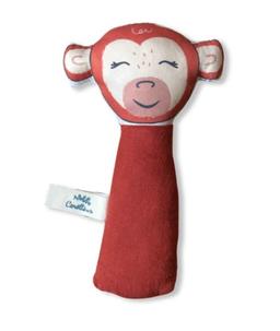 Hochet gling-gling Singe rouge terracotta