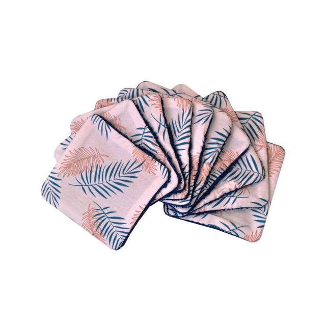 Lot de 10 lingettes lavables Feuillage rose